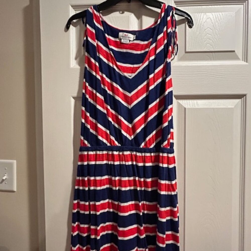 Vineyard Vines red,white, blue cotton sleeveless dress